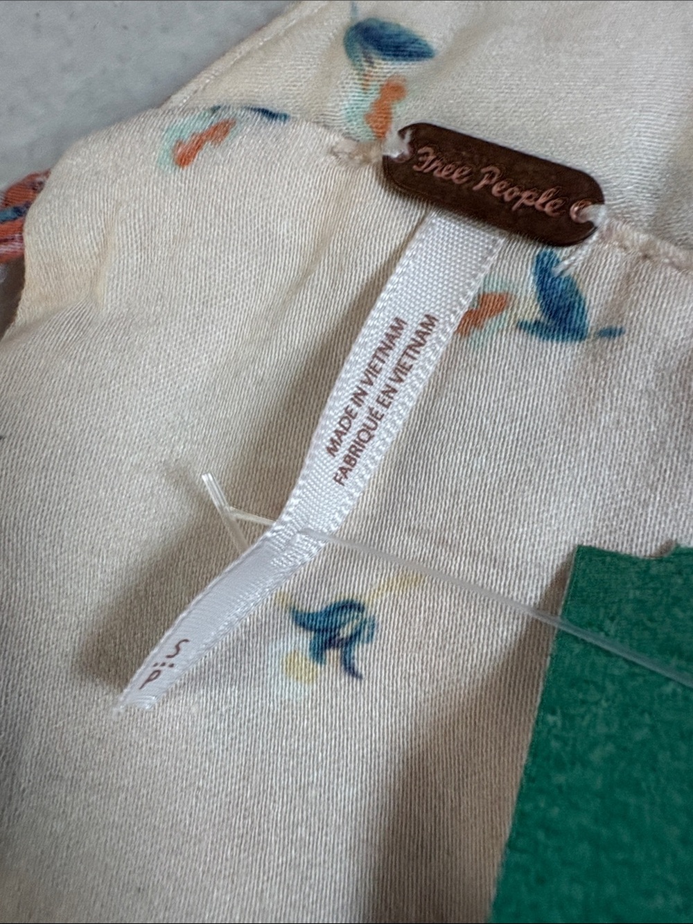 Free People Cream Floral Mini Dress with Orange & Teal Flowers - Picture 2 of 13